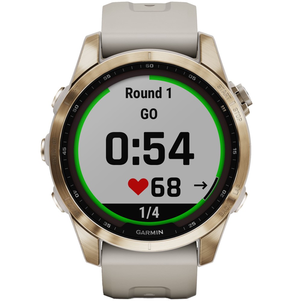 Garmin Fenix 7S Sapphire Solar Cream Gold Titanium с бежевым ремешком —  купить часы ⌚ для спорта по выгодной цене в магазине Спорт Лайф