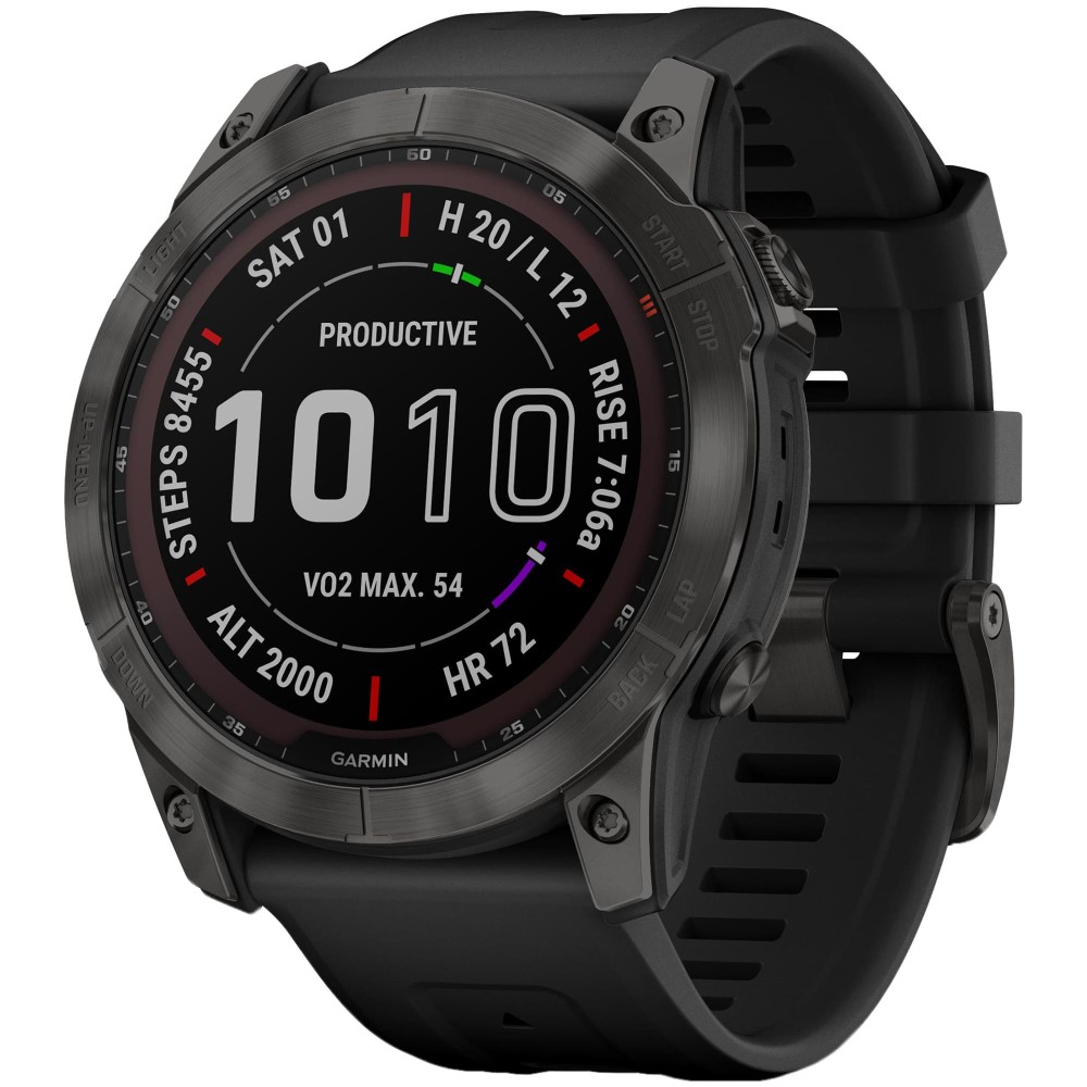 Garmin Fenix 7X Sapphire Solar Carbon Gray DLC Titanium с угольно-серым  ремешком — купить часы ⌚ для спорта по выгодной цене в магазине Спорт Лайф