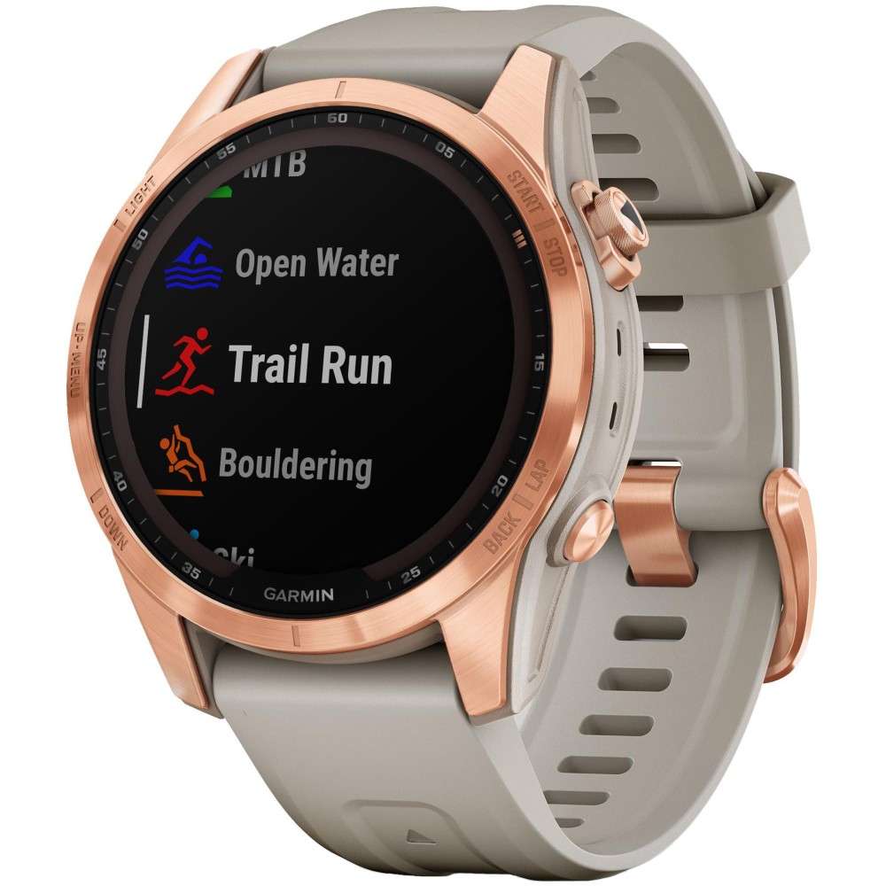 Garmin Fenix 7S Solar Rose Gold с ремешком песочного цвета — купить часы ⌚  для спорта по выгодной цене в магазине Спорт Лайф