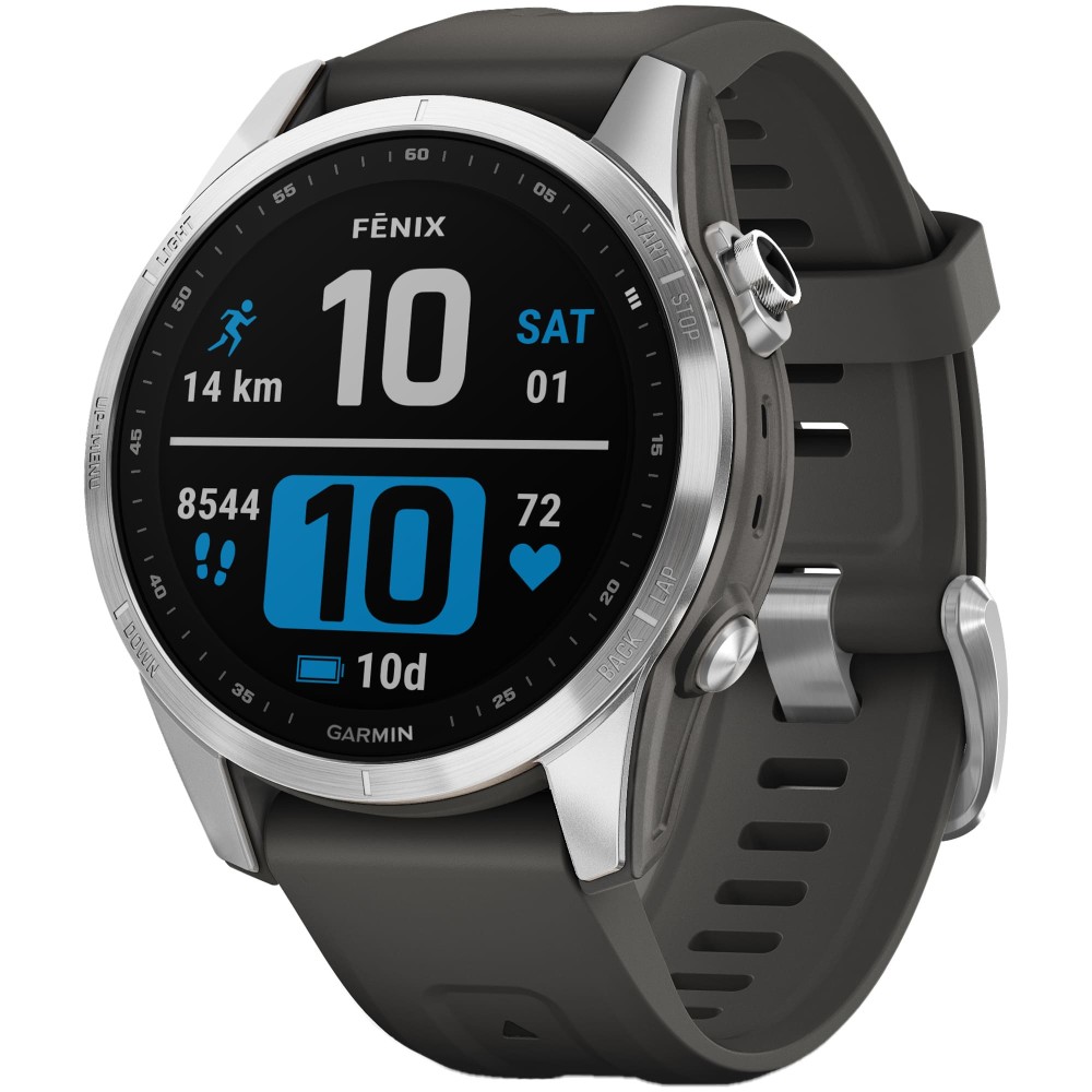Garmin Fenix 7S Silver / Graphite Band
