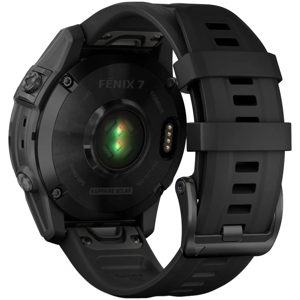 Garmin Fenix 7 Sapphire Solar Black DLC Titanium с черным ремешком — купить  часы ⌚ для спорта по выгодной цене в магазине Спорт Лайф