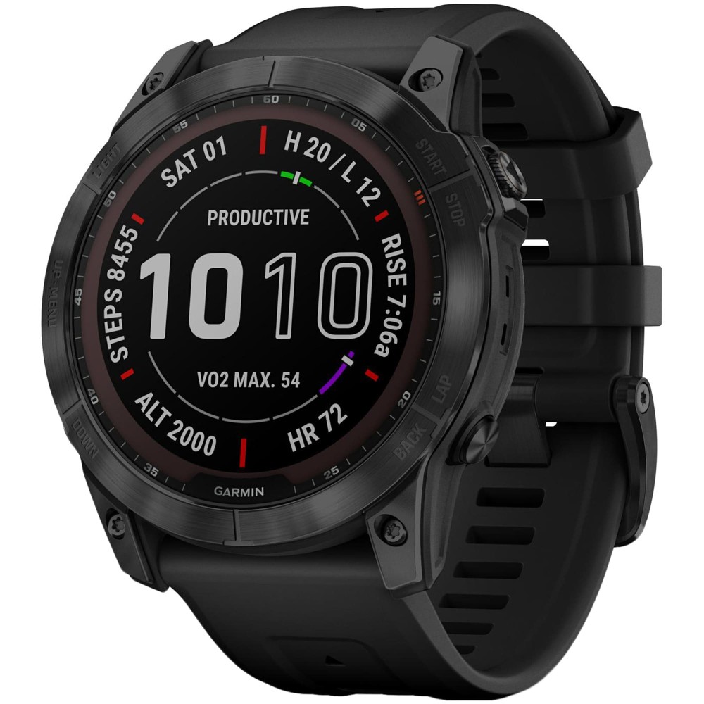 Garmin Fenix 7X Sapphire Solar Black DLC Titanium с черным ремешком — купить  часы ⌚ для спорта по выгодной цене в магазине Спорт Лайф