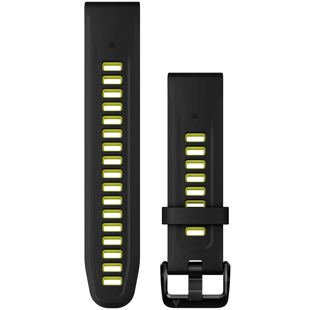 Силиконовый ремешок Garmin QuickFit 20 мм Black / Electric Lime