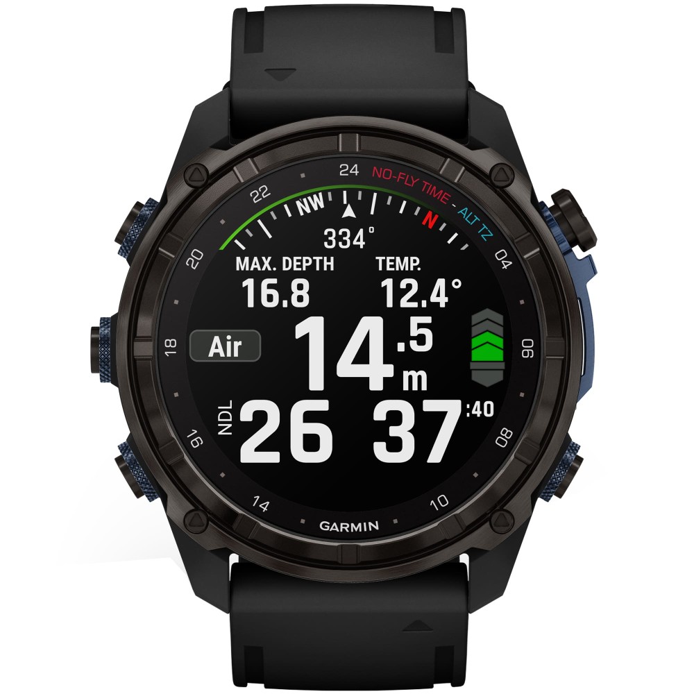 Garmin Descent Mk3i 51 Carbon Gray DLC Titanium Black Silicone Band