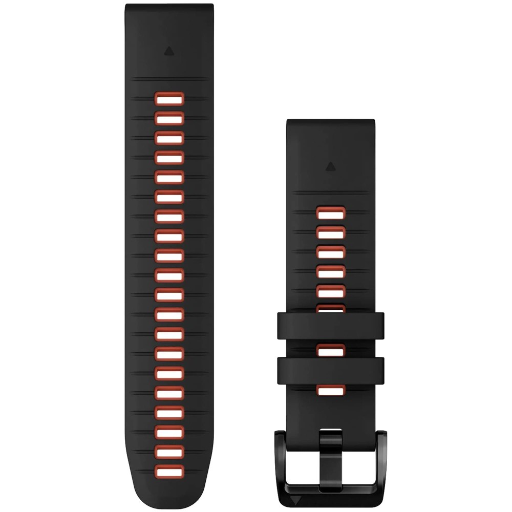 Силиконовый ремешок Garmin QuickFit 22 мм Black / Flame Red