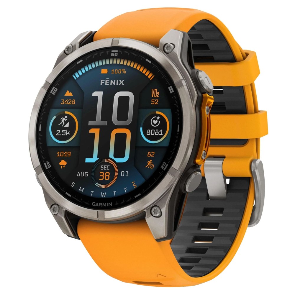 Garmin Fenix 8 47 AMOLED Sapphire Titanium Spark Orange Graphite