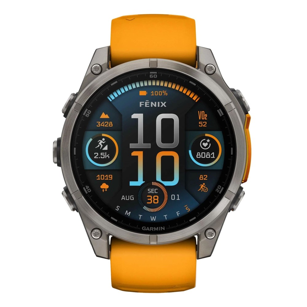 Garmin Fenix 8 47 AMOLED Sapphire Titanium Spark Orange Graphite