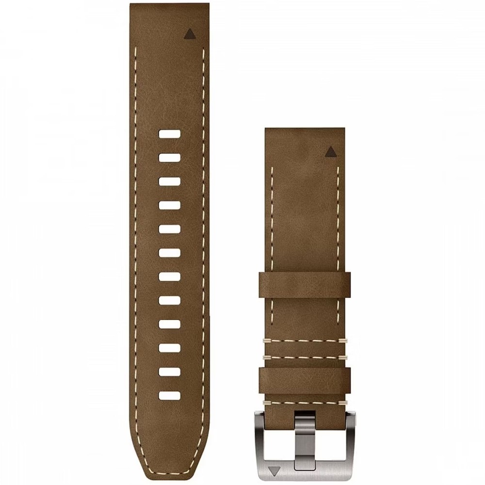 Кожаный ремешок Garmin QuickFit 22 мм Leather / FKM Hybrid Tundra / Black