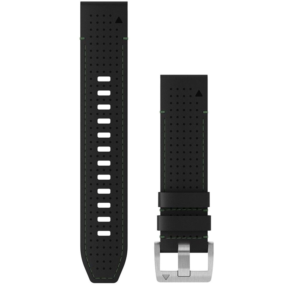 Кожаный ремешок Garmin QuickFit 22 мм Leather / FKM Hybrid Black / Green