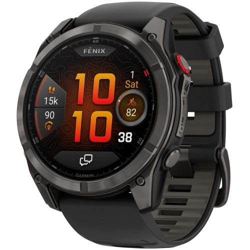 Garmin Fenix 8 Pro — 51 мм AMOLED Sapphire Carbon Gray DLC Titanium Black / Pebble Gray