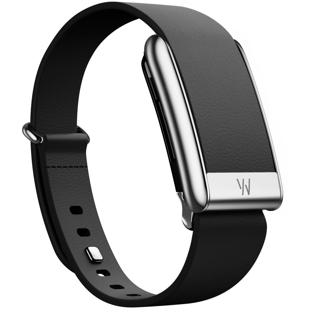 Кожаный ремешок для WHOOP 5.0 LeatherLuxe Tapered Band Black with Titanium