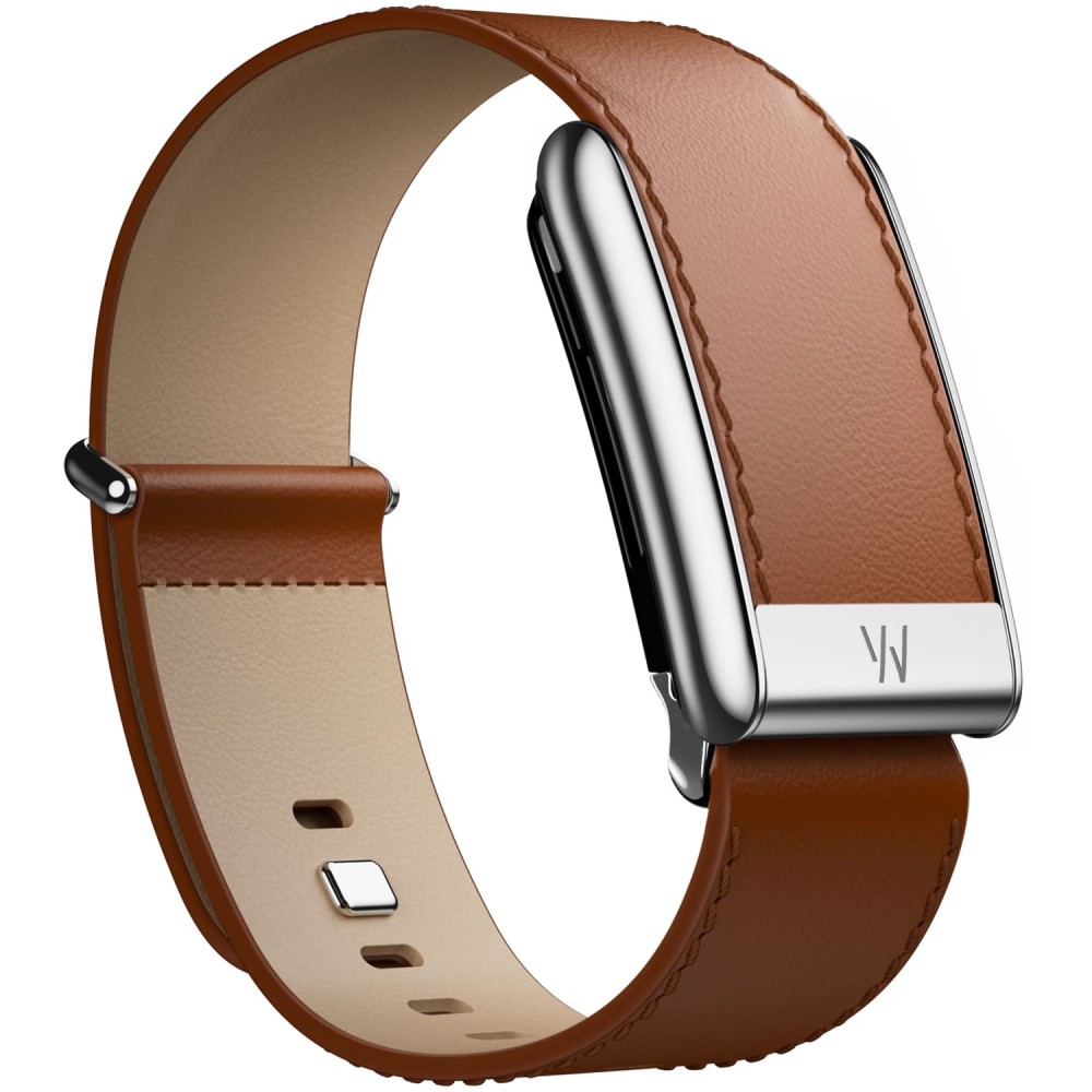 Кожаный ремешок для WHOOP 5.0 LeatherLuxe Straight Band Chestnut / Cream with Titanium