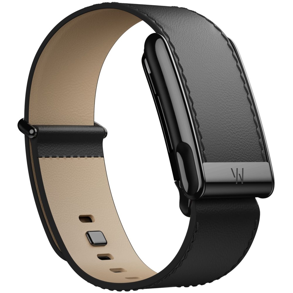 Кожаный ремешок для WHOOP MG LeatherLuxe Straight Band Black / Cream with Black