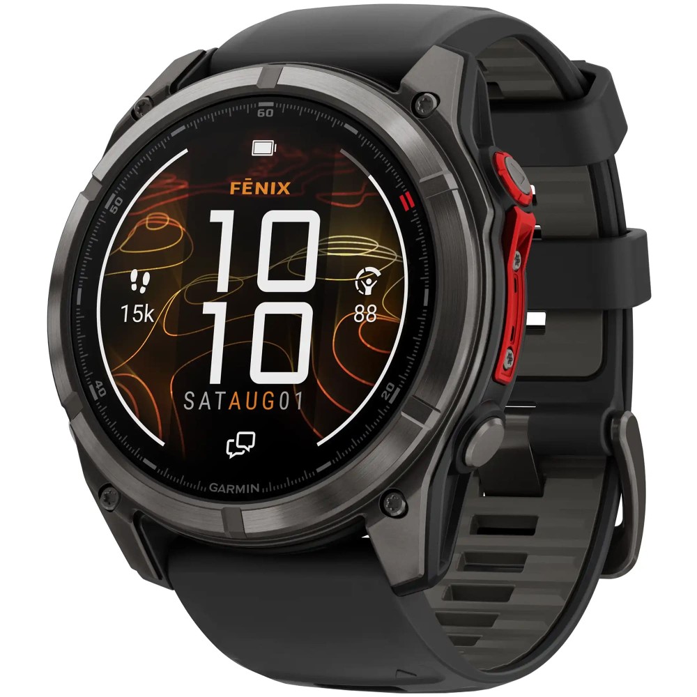 Garmin Fenix 8 — 51 мм MicroLED Sapphire Carbon Gray DLC Titanium Black / Pebble Gray