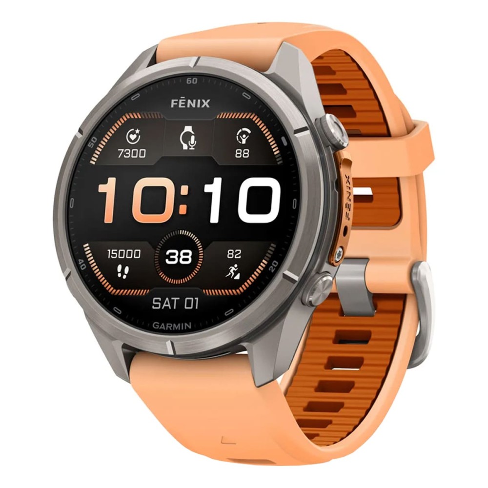 Garmin Fenix 9 Pro — 43 мм AMOLED Titanium Shell Pink / Autumn Orange
