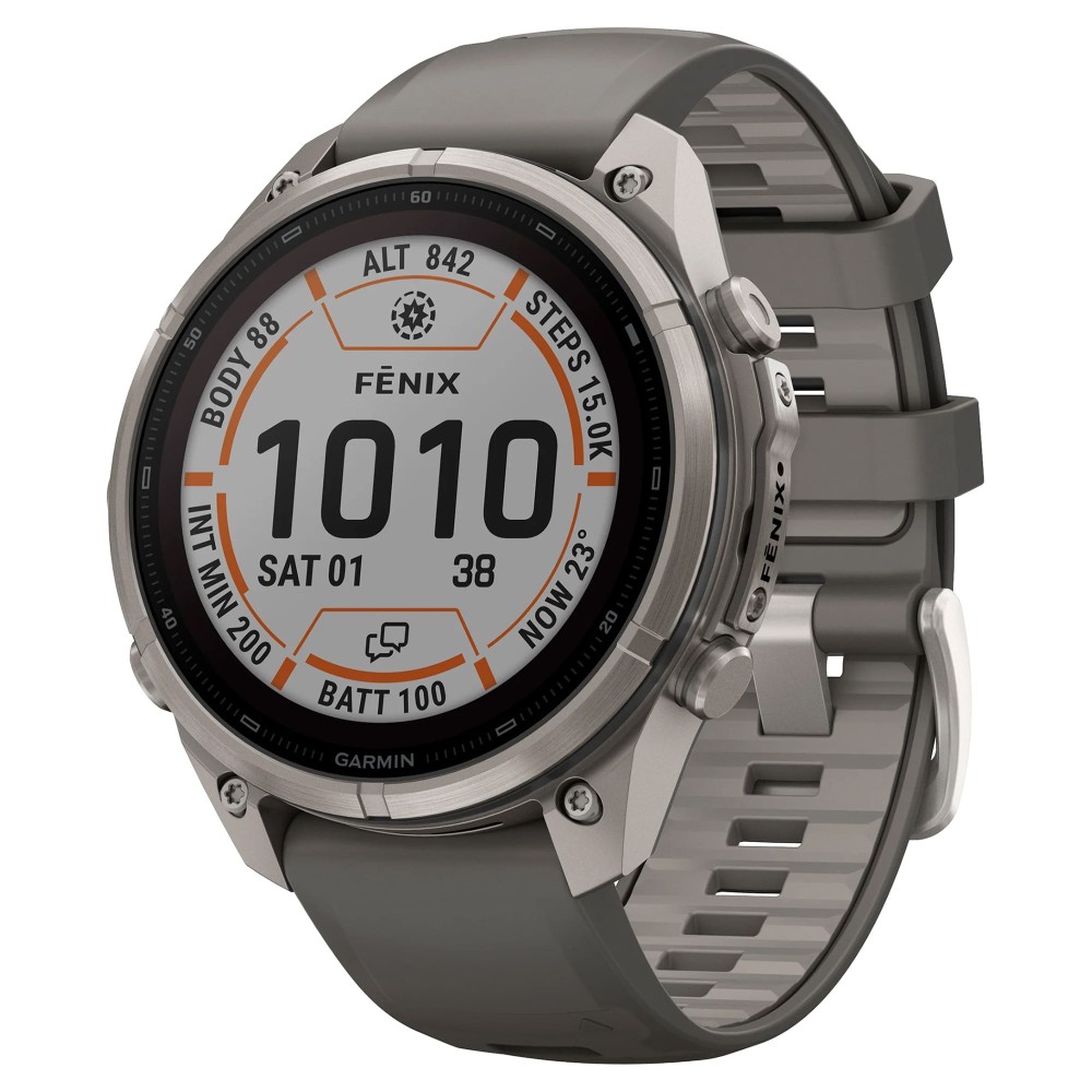 Garmin Fenix 9 Pro — 47 мм Solar inReach Titanium Pebble Gray / Silver Gray