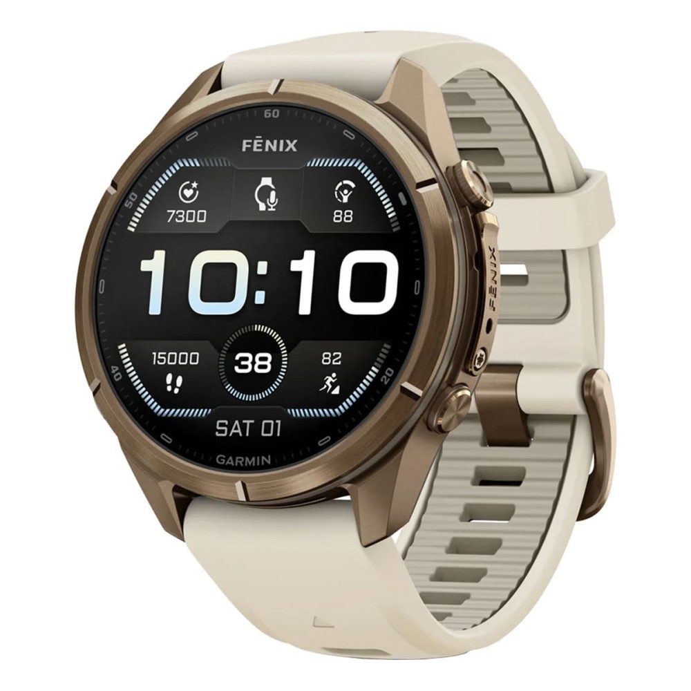 Garmin Fenix 9 Pro — 43 мм AMOLED Autumn Gold Titanium Cream / French Gray