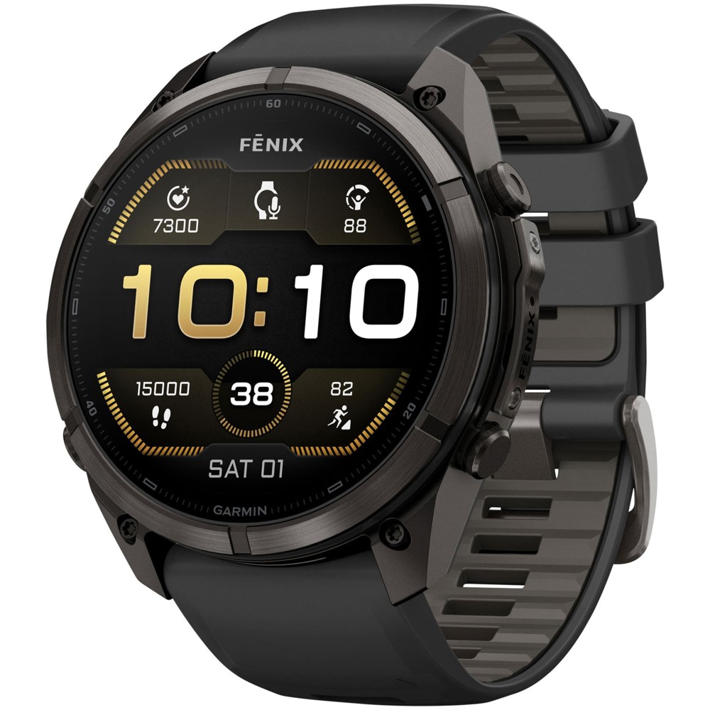 Garmin Fenix 9 Pro — 51 мм AMOLED Carbon Gray DLC Titanium Black / Pebble Gray