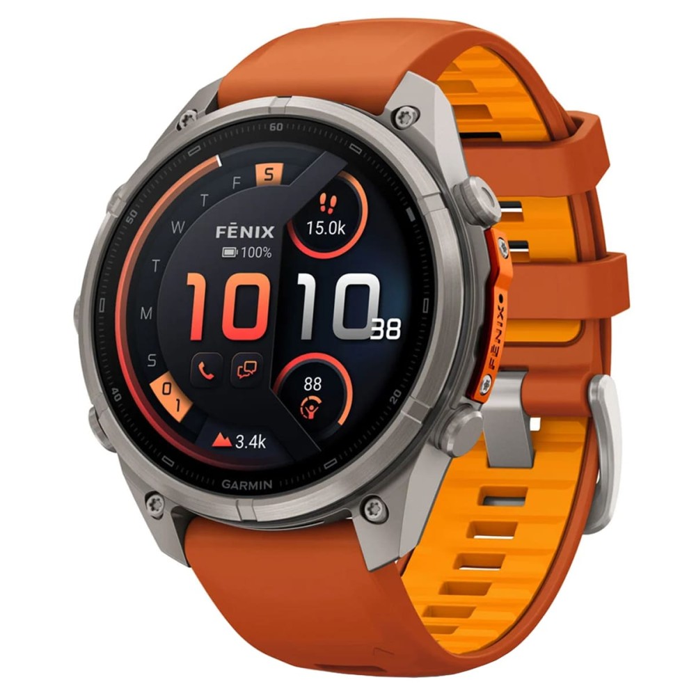 Garmin Fenix 9 Pro — 47 мм AMOLED inReach Titanium Autumn Orange / Spark Orange