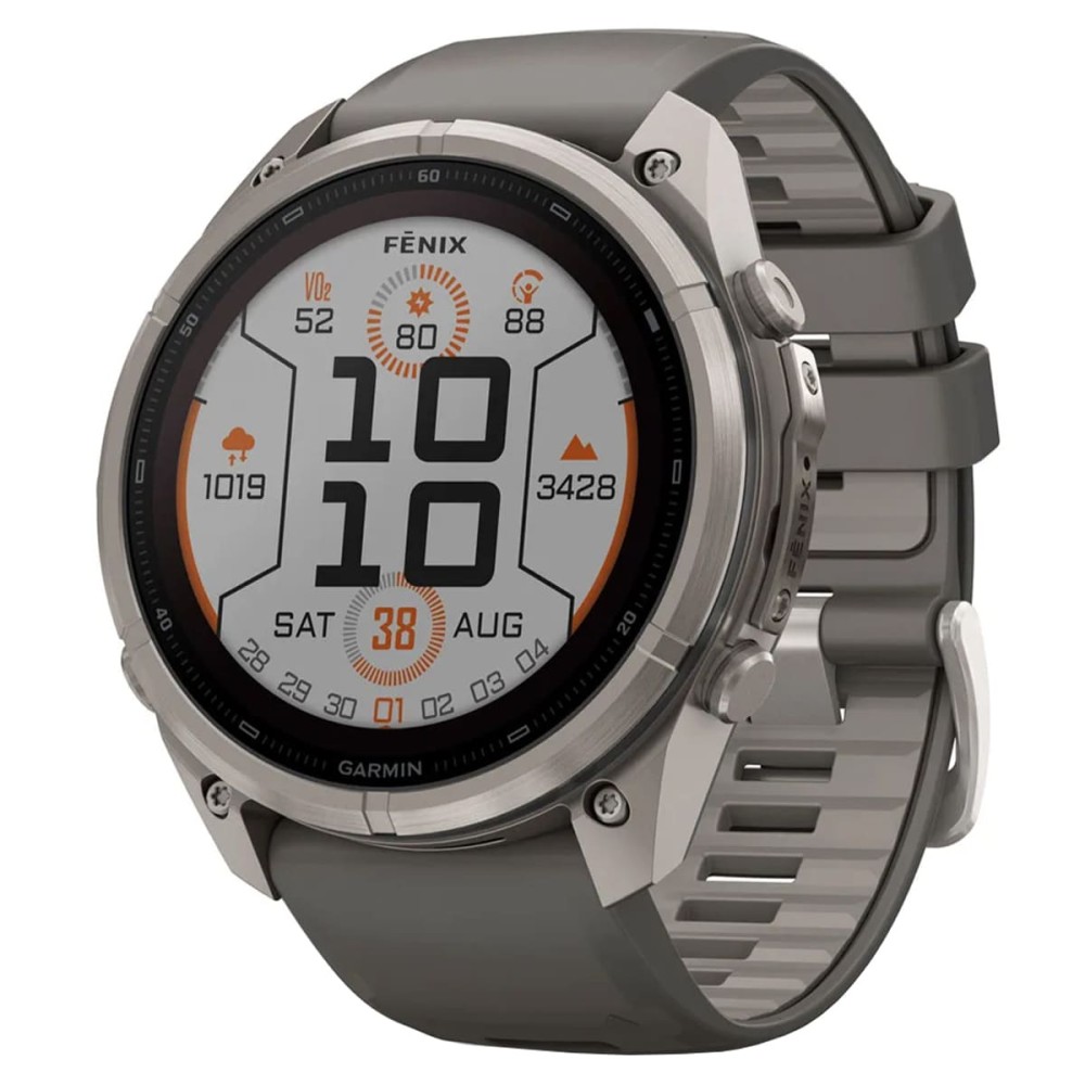 Garmin Fenix 9 Pro — 47 мм Solar Titanium Pebble Gray / Silver Gray