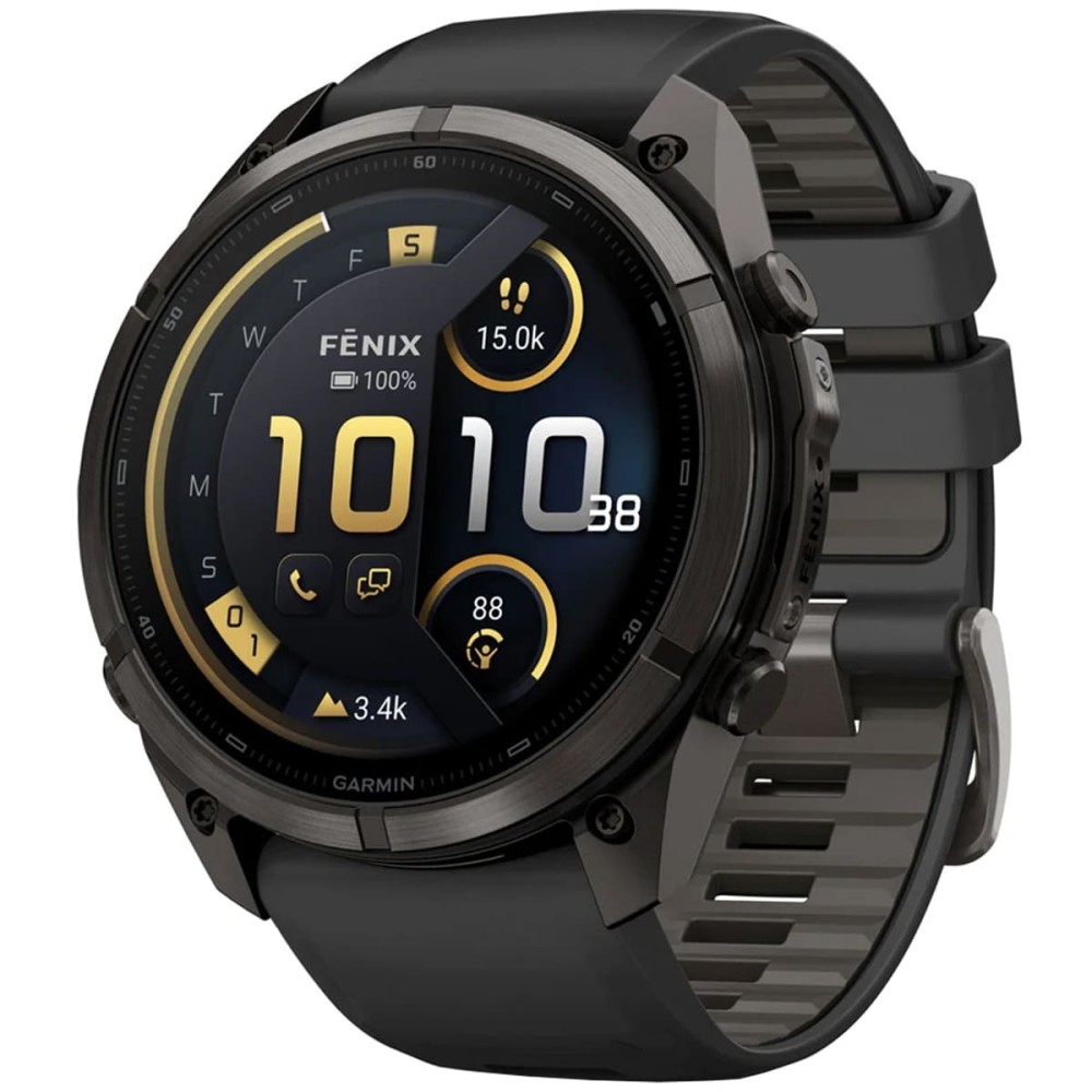 Garmin Fenix 9 Pro — 51 мм AMOLED inReach Carbon Gray DLC Titanium Black / Pebble Gray