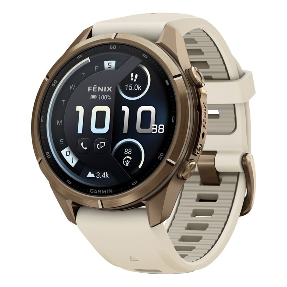 Garmin Fenix 9 Pro — 43 мм AMOLED inReach Autumn Gold Titanium Cream / French Gray