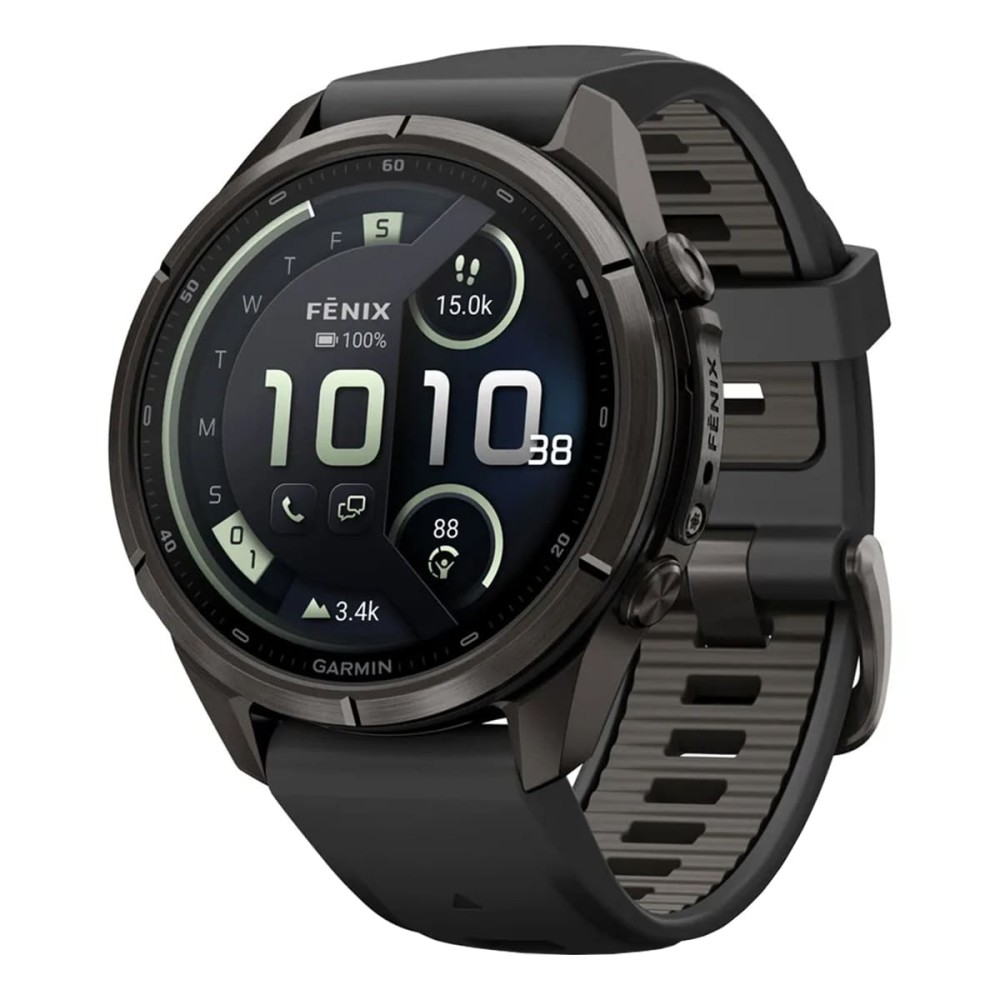 Garmin Fenix 9 Pro — 43 мм AMOLED inReach Carbon Gray DLC Titanium Black / Pebble Gray