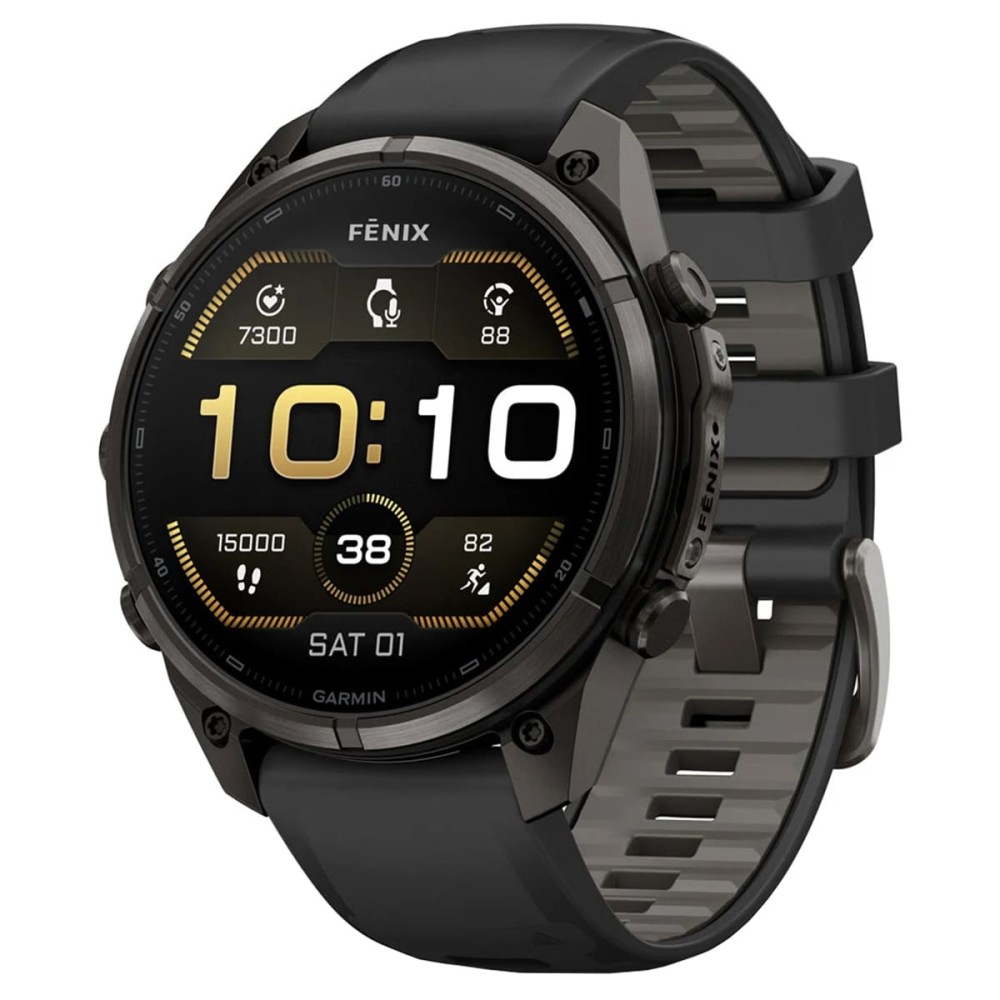 Garmin Fenix 9 Pro — 47 мм AMOLED Carbon Gray DLC Titanium Black / Pebble Gray