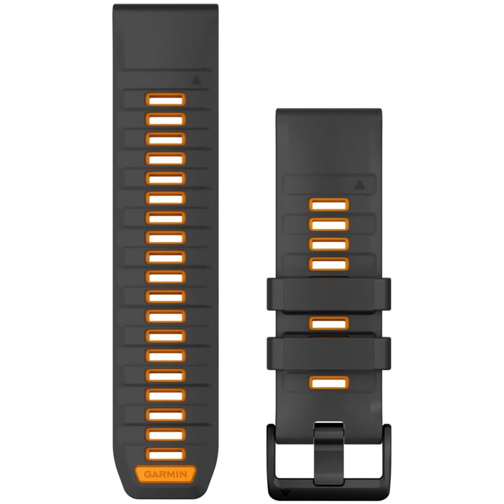Силиконовый ремешок Garmin QuickFit 26 мм Graphite / Spark Orange