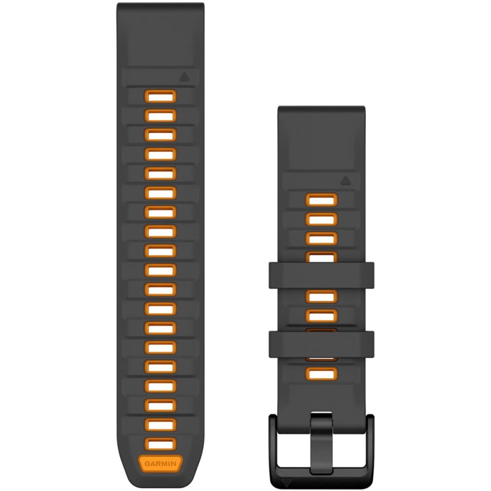 Силиконовый ремешок Garmin QuickFit 22 мм Graphite / Spark Orange
