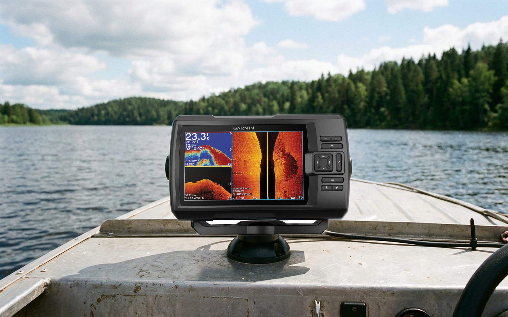 Режимы ClearVü и SideVü на экране эхолота Garmin
